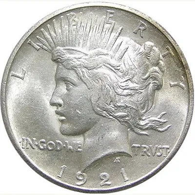 Peace Silver Dollar - Liberty Head with radiate crown facing left